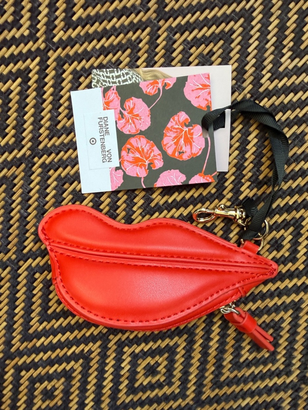 DVF FOR TARGET LIPS COIN POUCH bag charm keychain RED
